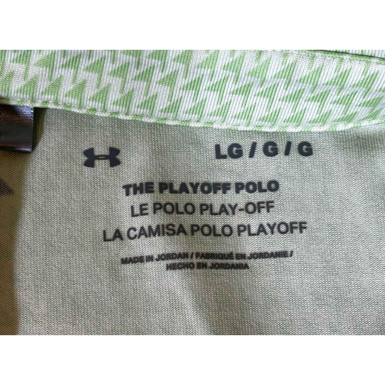 Under Armour Under Armour Polo Shirt Mens Large Green Golf Playoff Pin Flag AOP Print Stretch Size US L / EU 52-54 / 3 - 7 Thumbnail