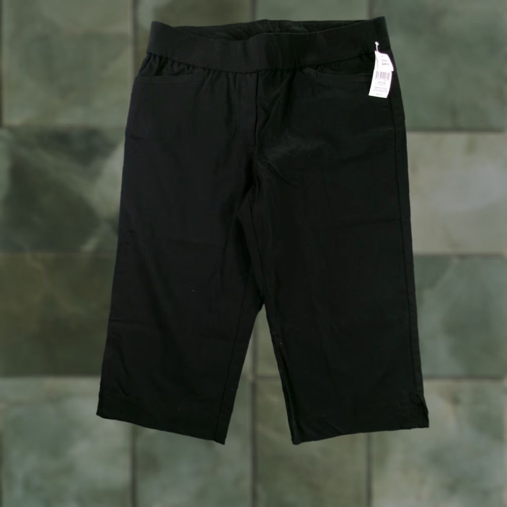 Vintage Laura Scott Womens Crop Pants M Black Tummy Control Pull On Millennium Crop Size 32" / US 10 / IT 46 - 1 Thumbnail