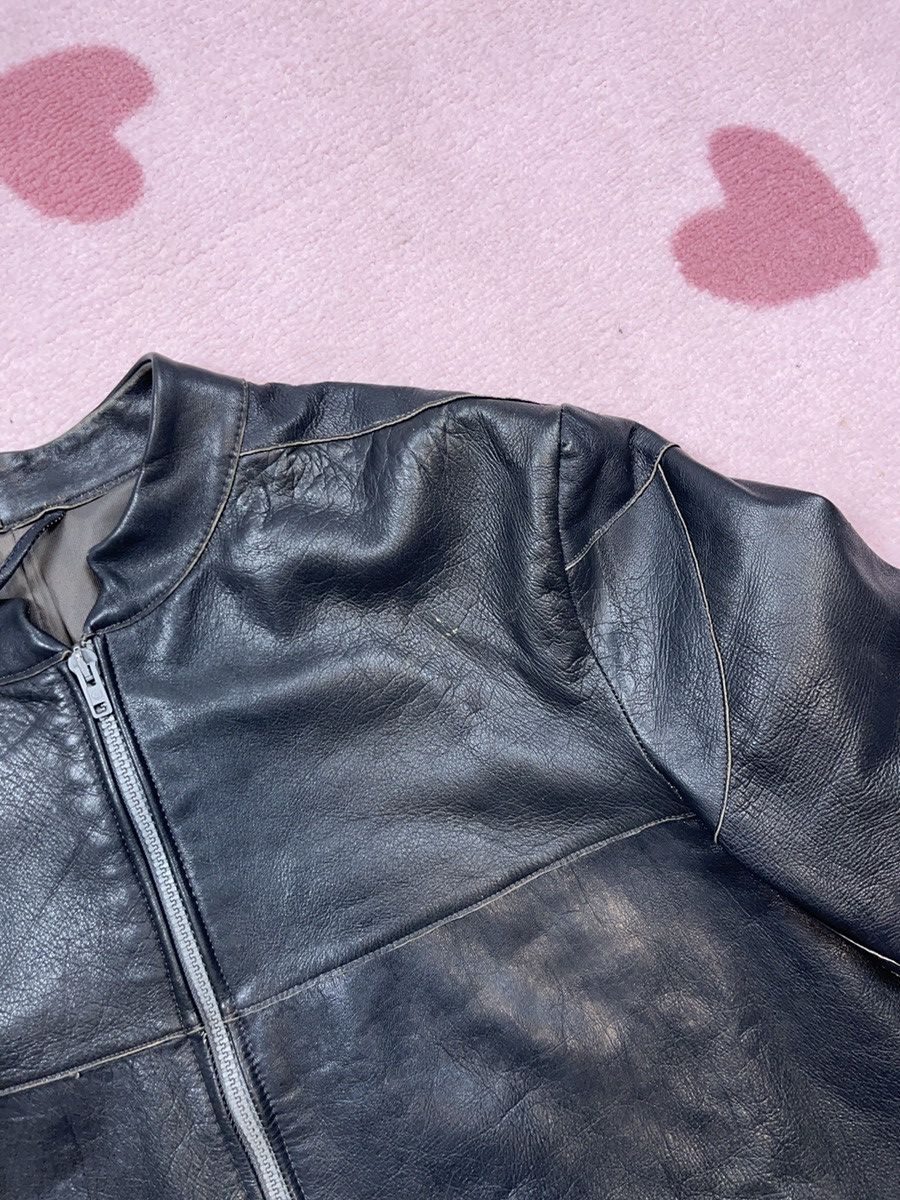 Japanese Brand × Vintage ➕ vintage gray submariner style 80s sick fit leather jacket Size US M / EU 48-50 / 2 - 10 Thumbnail
