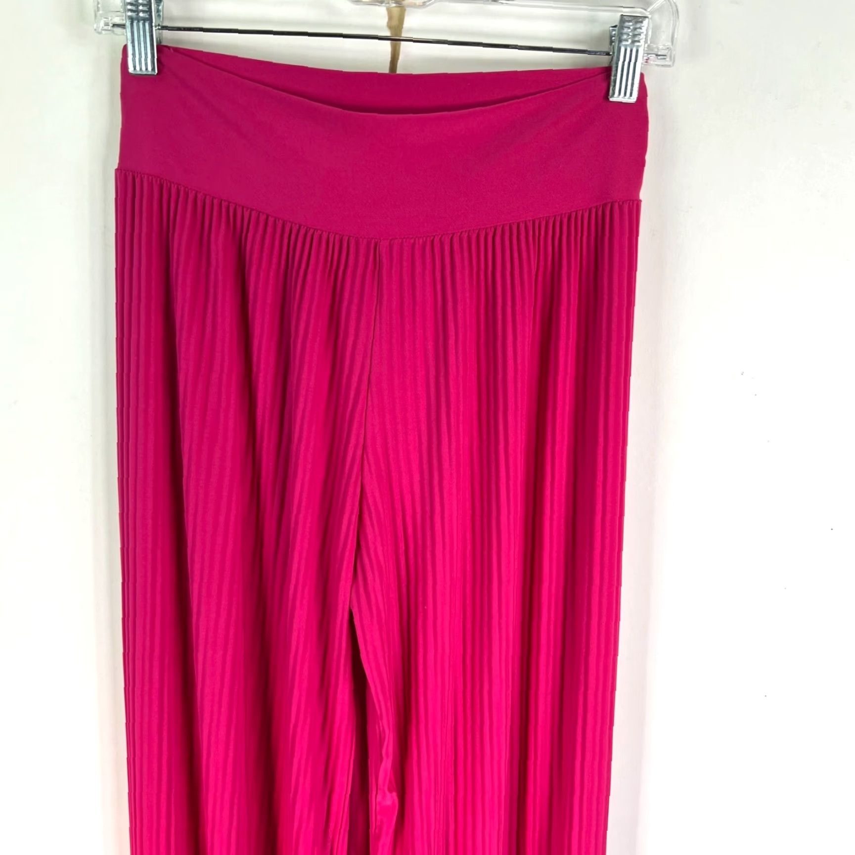 Pinko Knitted Pants Womens Wide Leg Pleated Belted Pink 26 France 26X30 Size 26" / US 2 / IT 38 - 7 Thumbnail