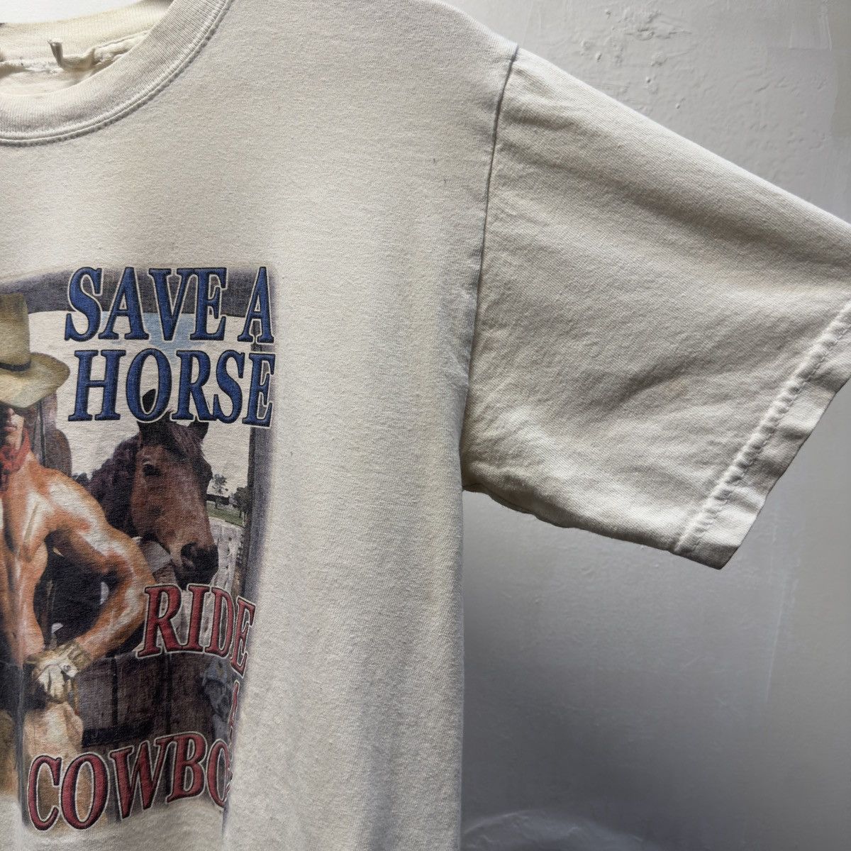 Vintage Faded Save A Horse Ride A Cowboy Shirt ERD Grunge Chrome Size US M / EU 48-50 / 2 - 5 Thumbnail
