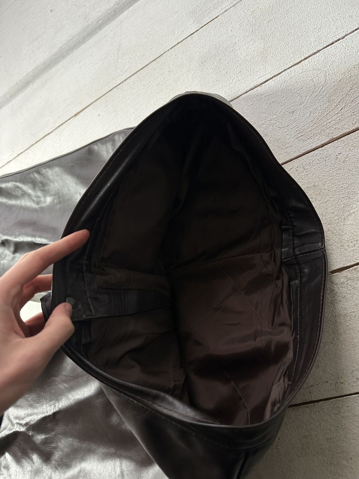 Leather 🚨Vintage leather pants motorcycles BROWN LUXURY Y2K Size 32" / US 10 / IT 46 - 8 Thumbnail