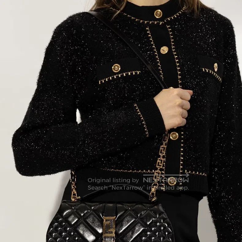 Versace Versace Black gold and silver thread small fragrant style Size S / US 4 / IT 40 - 1 Thumbnail