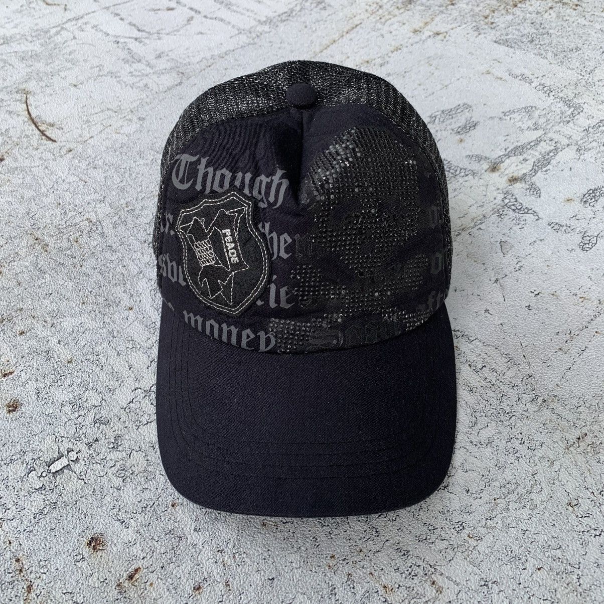 If Six Was Nine × Japanese Brand × Le Grande Bleu (L.G.B.) Peace Skull☠️ Trucker Hats LGB ifsixwasnine Punk Style☠️ Size ONE SIZE - 1 Thumbnail