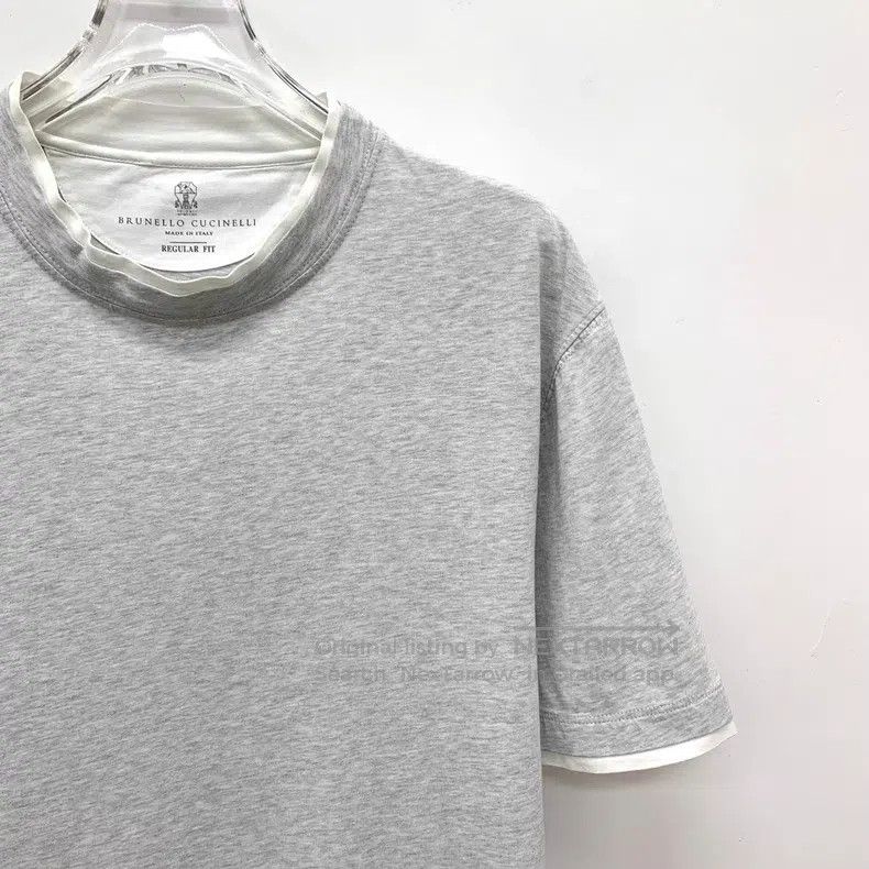 Brunello Cucinelli Brunello Cucinelli Gray, cotton crew-neck short-sleeve T-s Size US M / EU 48-50 / 2 - 3 Thumbnail