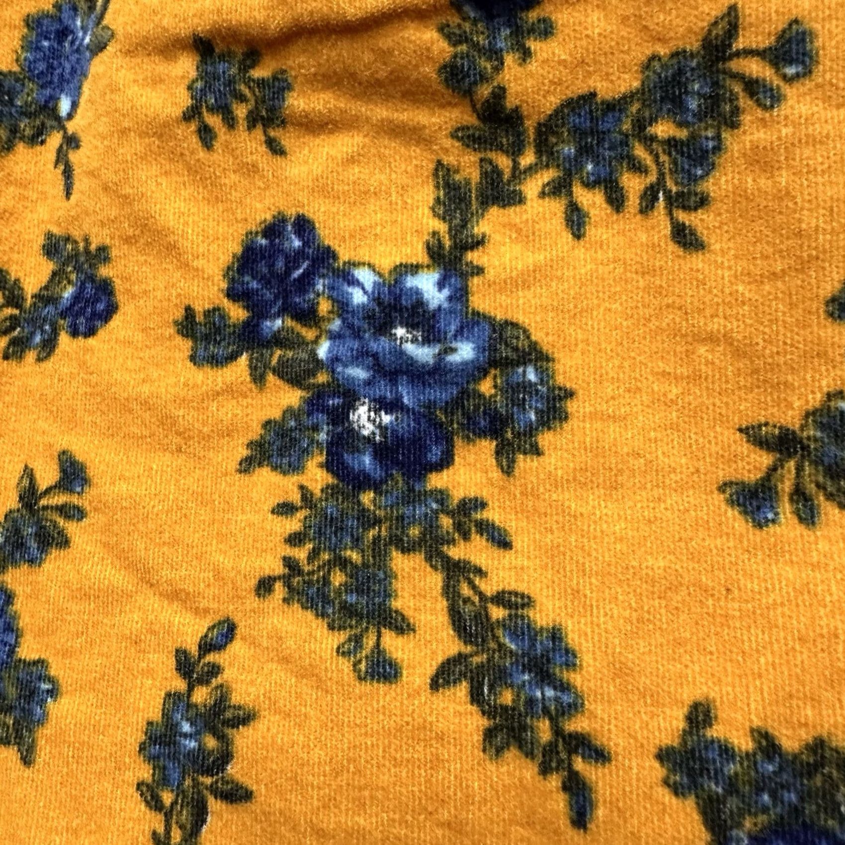 Denim & Co. Denim & Co Shirt Womens Small Yellow Floral Print Corduroy Button Up Long Sleeve Size S / US 4 / IT 40 - 3 Thumbnail