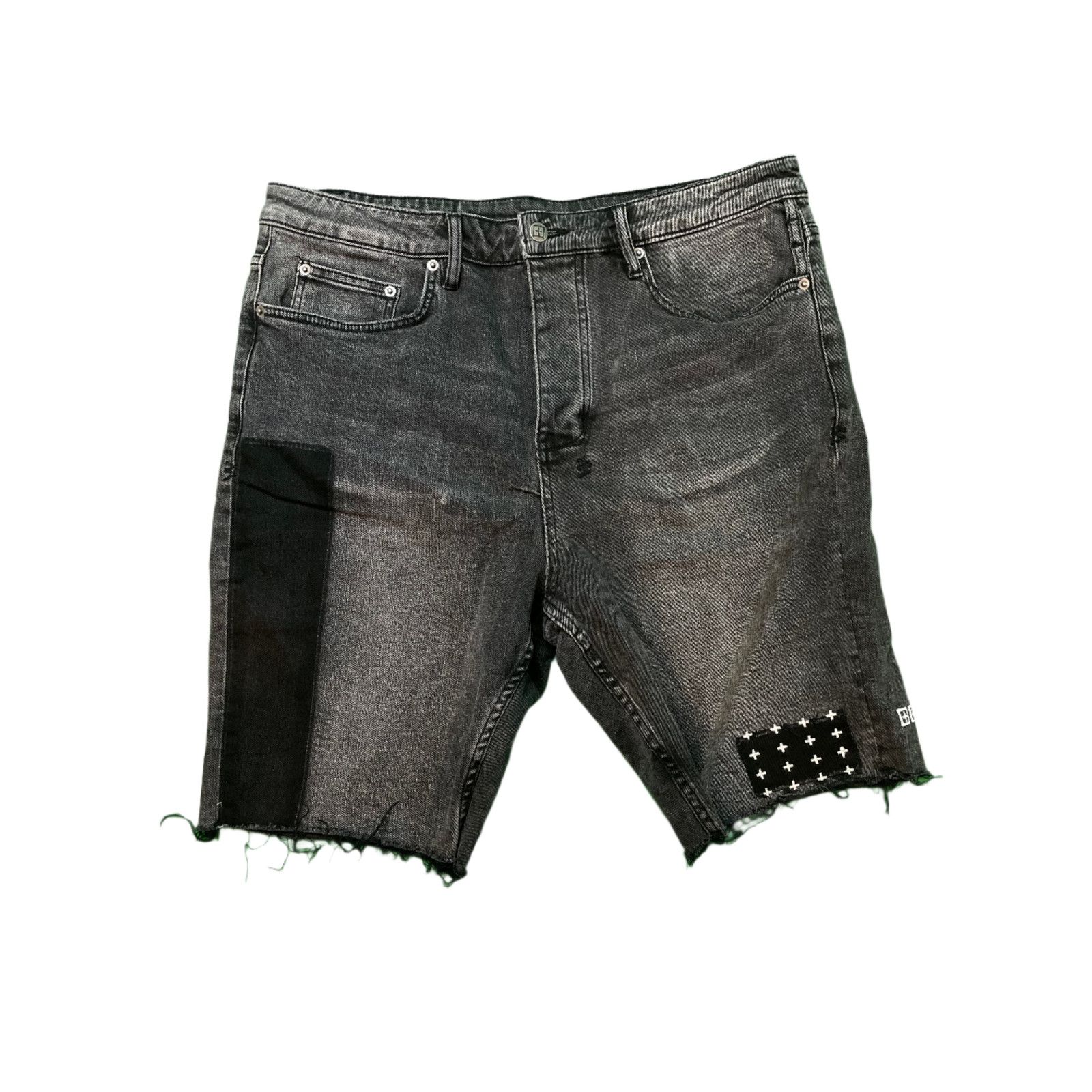 Ksubi Light Wash Black Patch Black Shorts