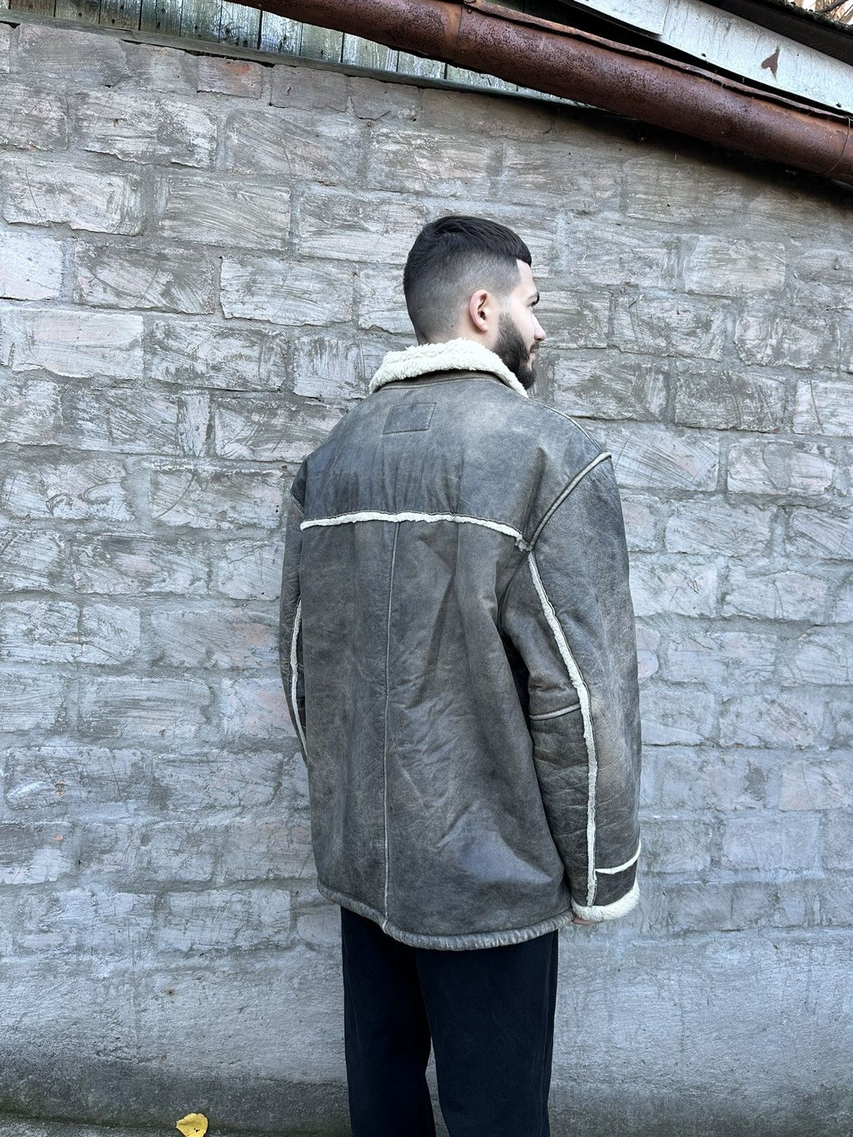 Quiksilver × Vintage Vintage Y2K Quiksilver Boarding Sherpa Leather Jacket Size US L / EU 52-54 / 3 - 2 Thumbnail