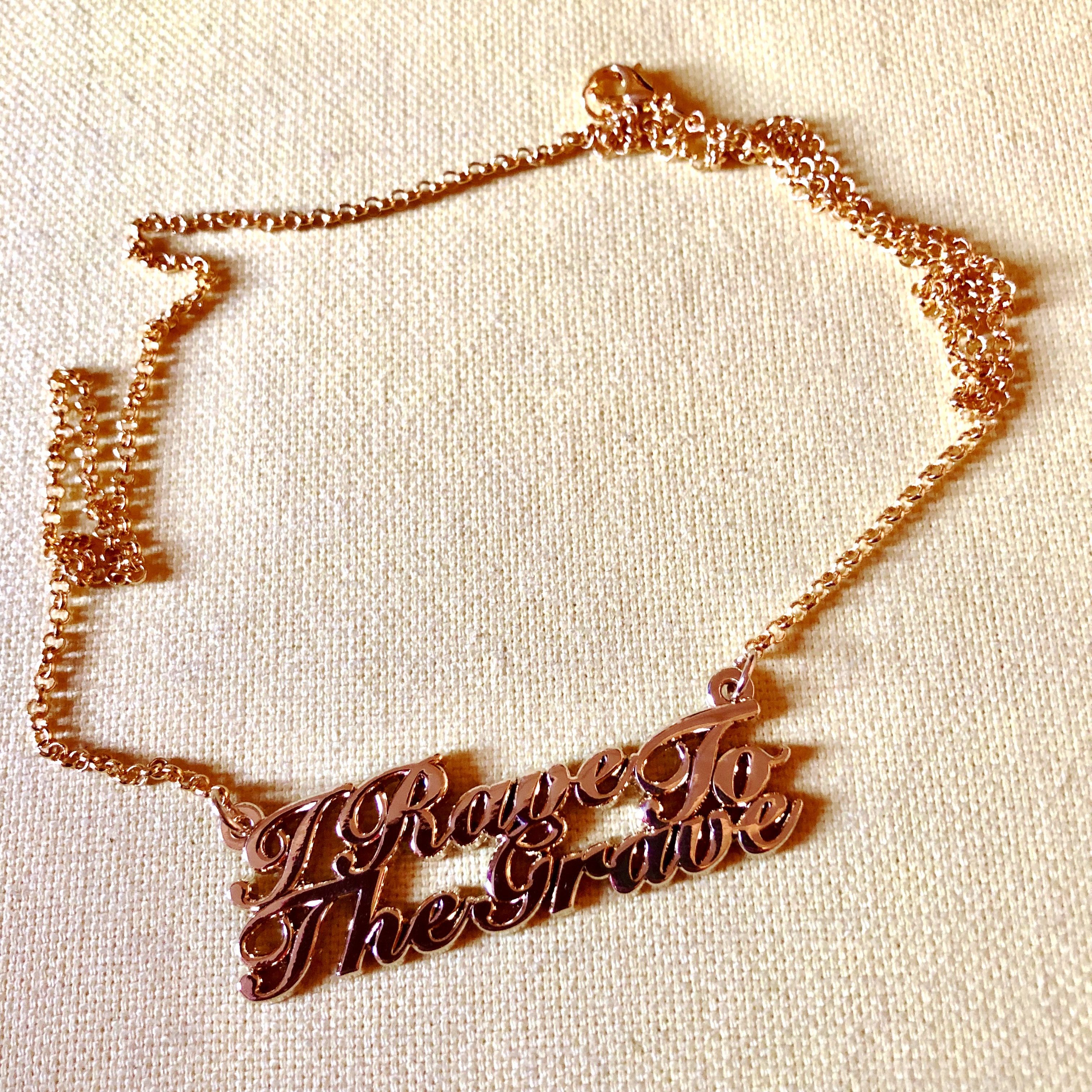 Other I Rave To The Grave Gold Pendant with chain Size ONE SIZE - 2 Thumbnail