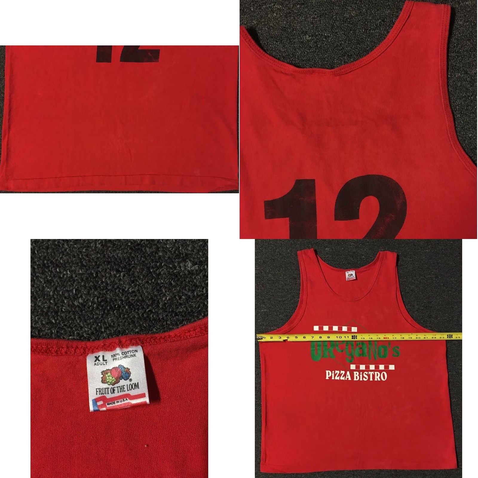 Vintage VINTAGE Oreganos Pizza Tank Top T-Shirt Men L Red 80s 90s Grunge USA USA San Antonio? Size US L / EU 52-54 / 3 - 8 Thumbnail