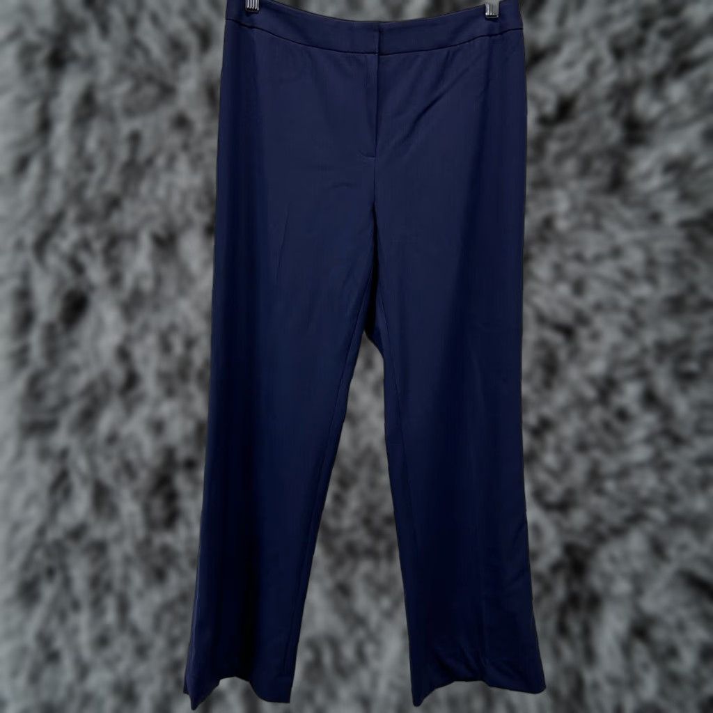 Vintage VINTAGE Lafayette 148 New York Virgin Wool Pants Women Sz 8 Blue Career Dress Pants Flat Front Straight Leg Women 8 Blue Career Womens Size 30" / US 8 / IT 44 - 1 Thumbnail