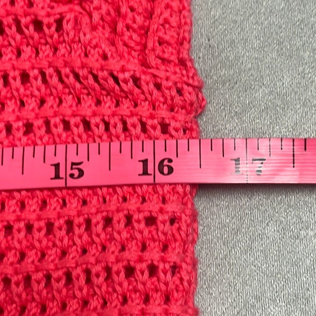 Nautica Nautica Womens Medium Crocheted Pullover Top Pink Square Nec Size M / US 6-8 / IT 42-44 - 8 Thumbnail