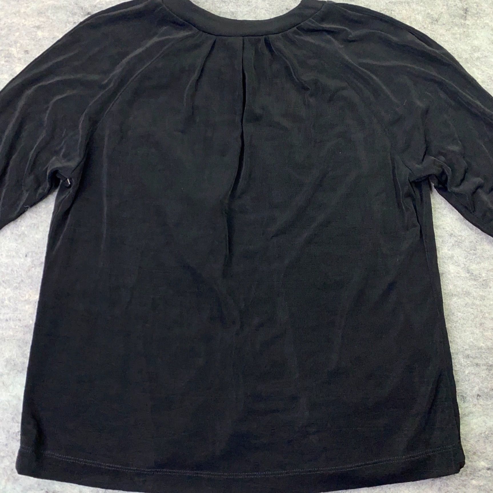 Laura Ashley VINTAGE Laura Ashley Womens Shirt Cardigan Open Long Sleeve Black Petite PS Velvet Solid Round Neck Womens Cardigan 90s? Size S / US 4 / IT 40 - 7 Thumbnail