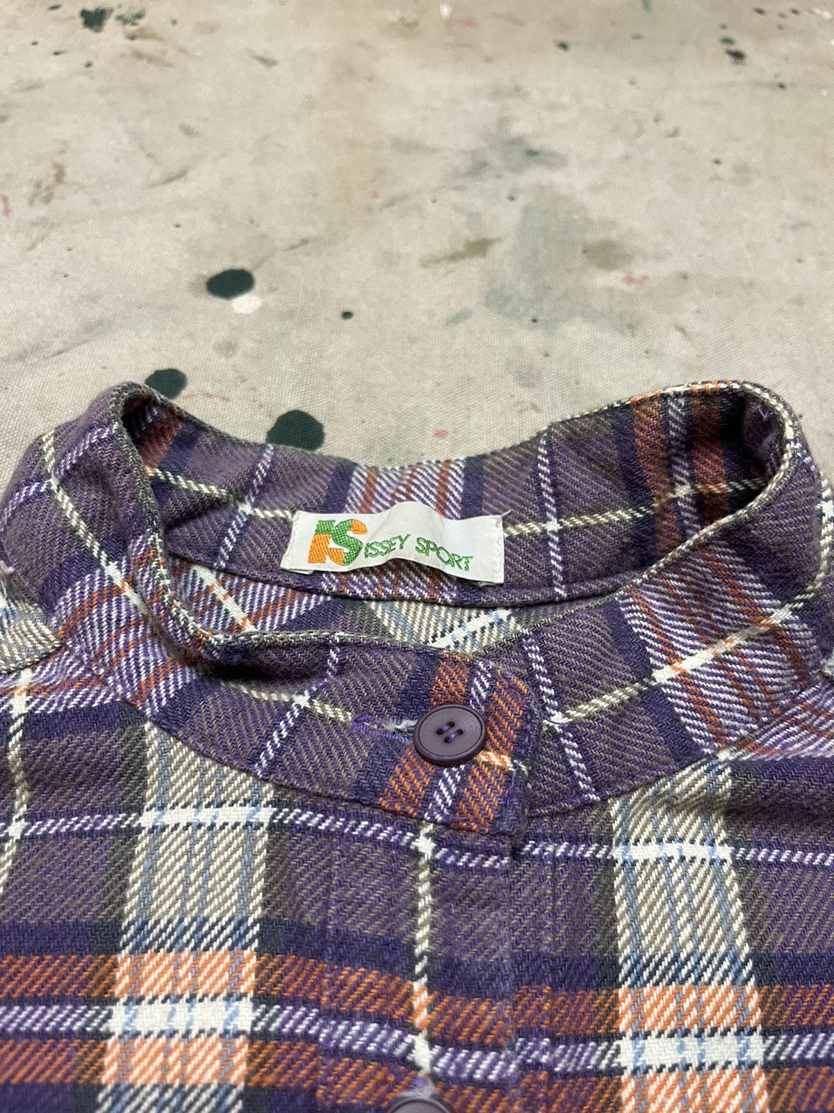 Issey Miyake Vintage Issey Sport Mandarin Collar Plaid Flannel Shirt Size L / US 10 / IT 46 - 2 Thumbnail