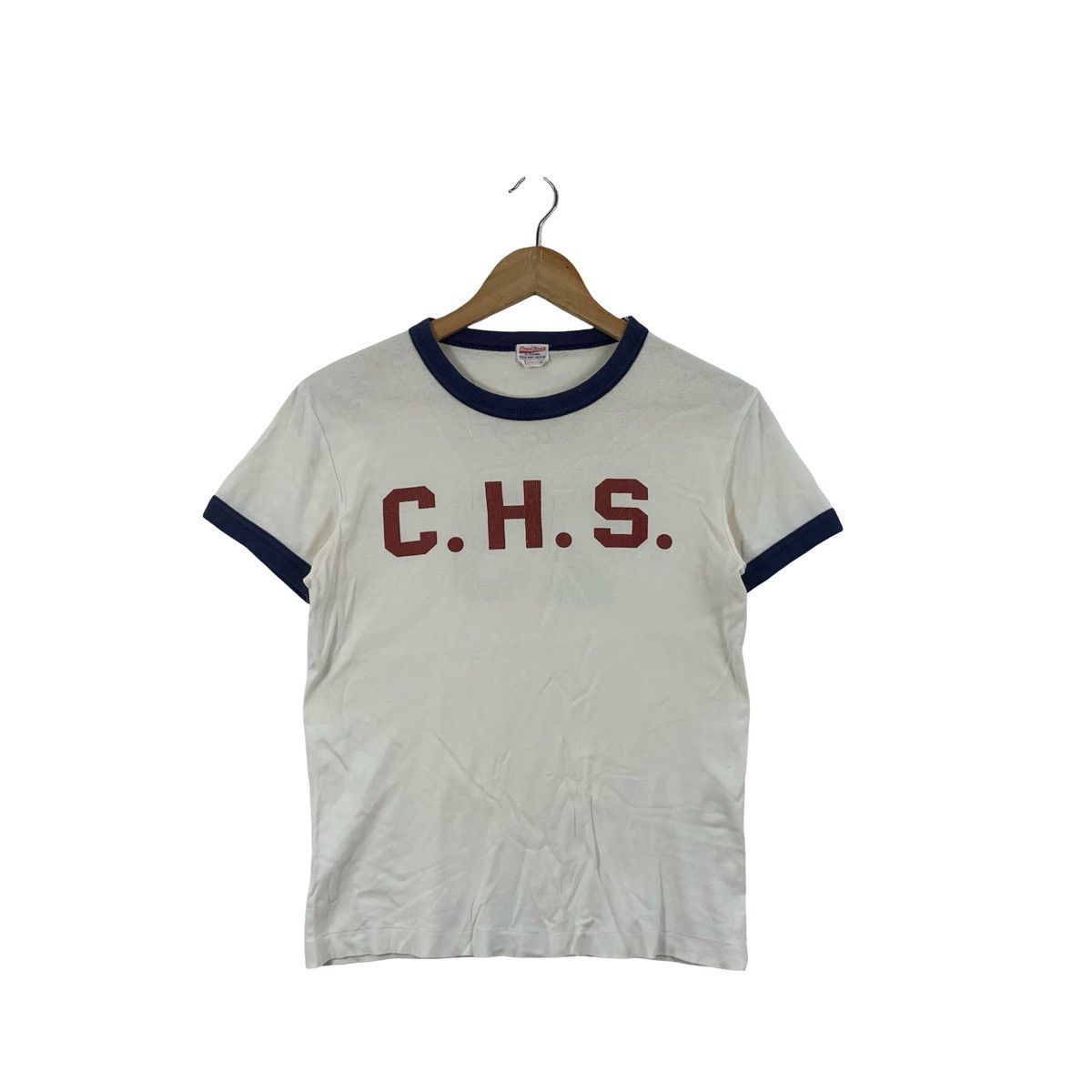 Vintage Vintage PEARL DIVER C.H.S Spell Out Logo Ringer Design Tee Size US XS / EU 42 / 0 - 1 Thumbnail
