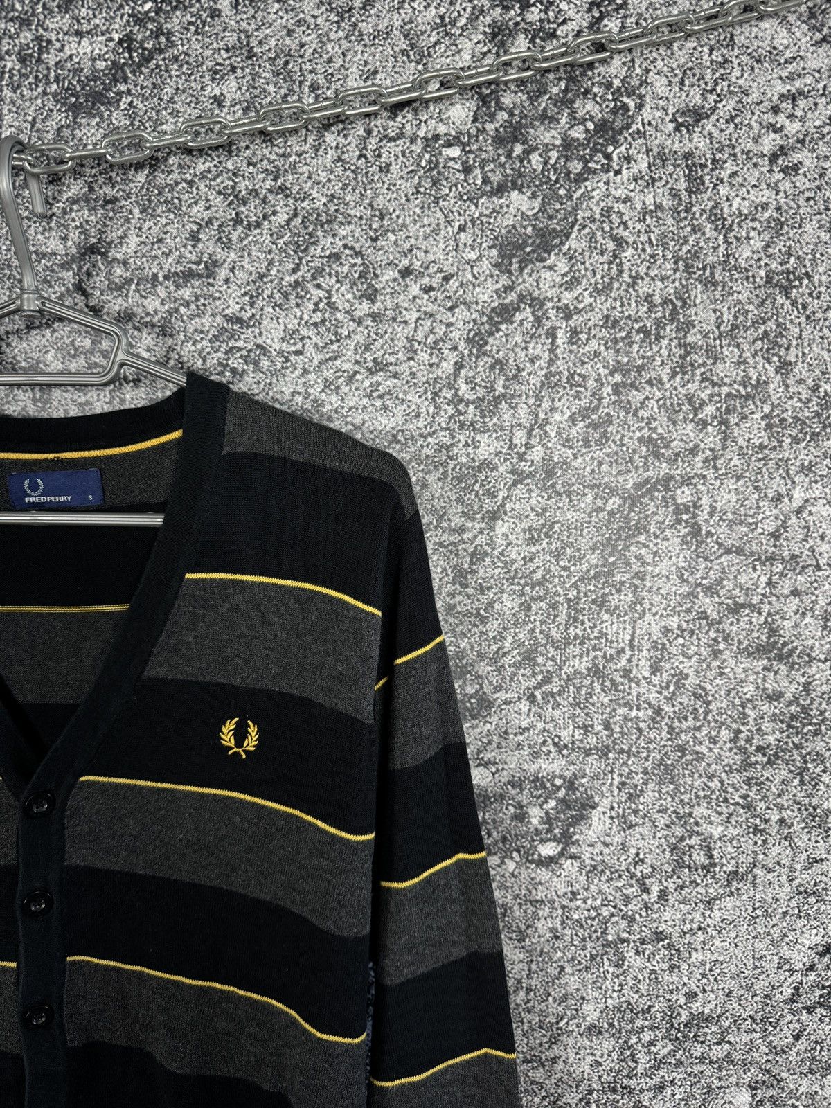 Fred Perry Men’s Fred Perry Striped Cardigan Button Up Pullover Size S Size US S / EU 44-46 / 1 - 2 Thumbnail