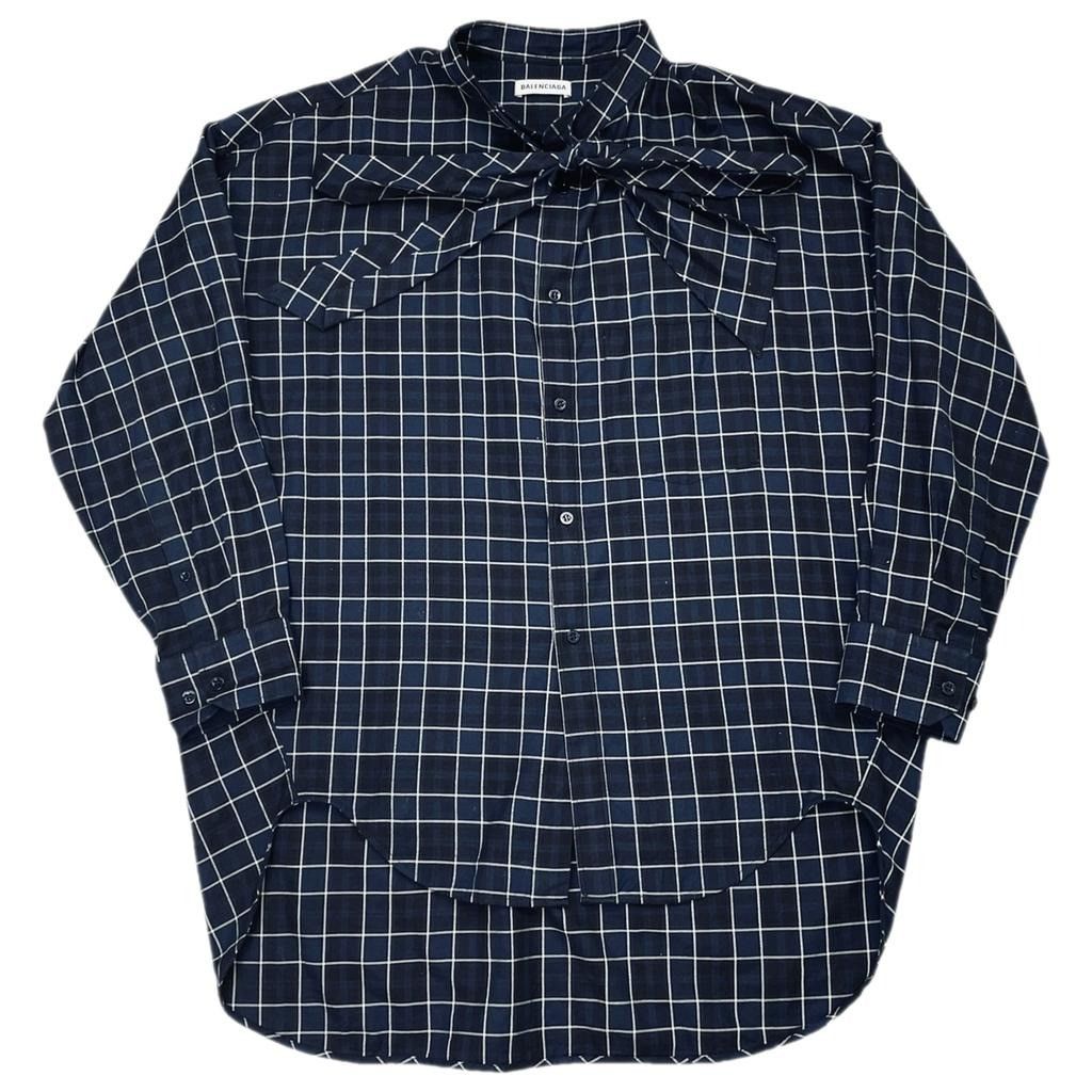 image of Balenciaga Big Logo Shirt in Navy, Women's (Size 2XS)