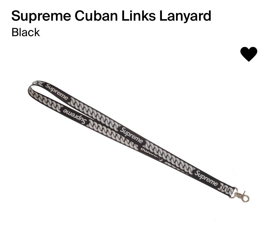 Supreme Supreme Cuban Links Lanyard, Black. New in Bag Authentic 