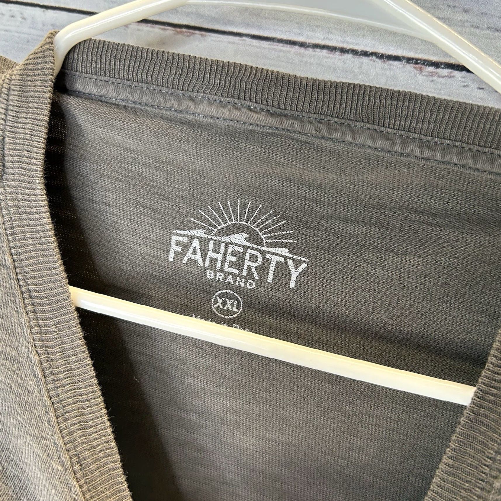 Faherty Faherty Shirt Henley Long Sleeve Cotton Solid Brown Men’s XL Size US XL / EU 56 / 4 - 4 Thumbnail
