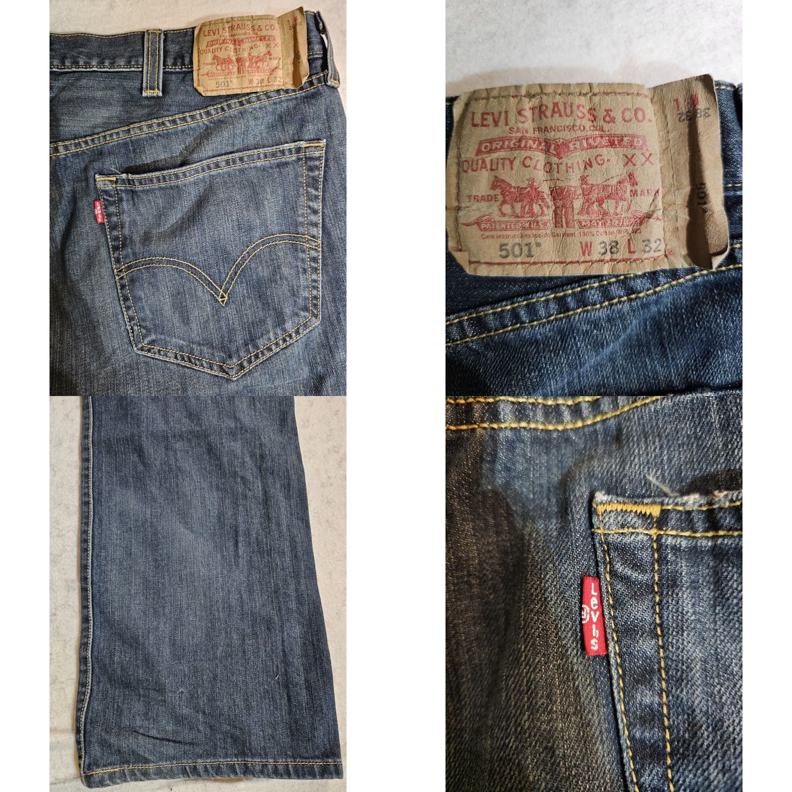 Levi's VINTAGE Levi 501 XX Button-Fly Jeans Dark Wash Denim Cotton Y2K Men 38x32 Size US 38 / EU 54 - 8 Thumbnail