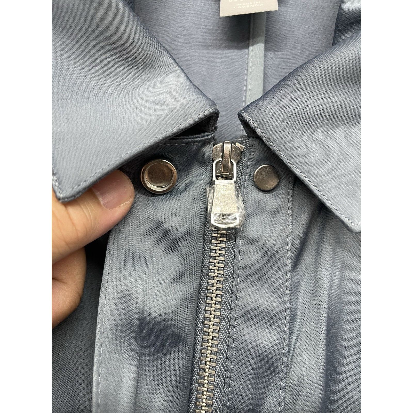 Chicos Chico's Blue Satin Utility Jacket Size 2 (12/14) Women's Ful Size XS / US 0-2 / IT 36-38 - 5 Thumbnail