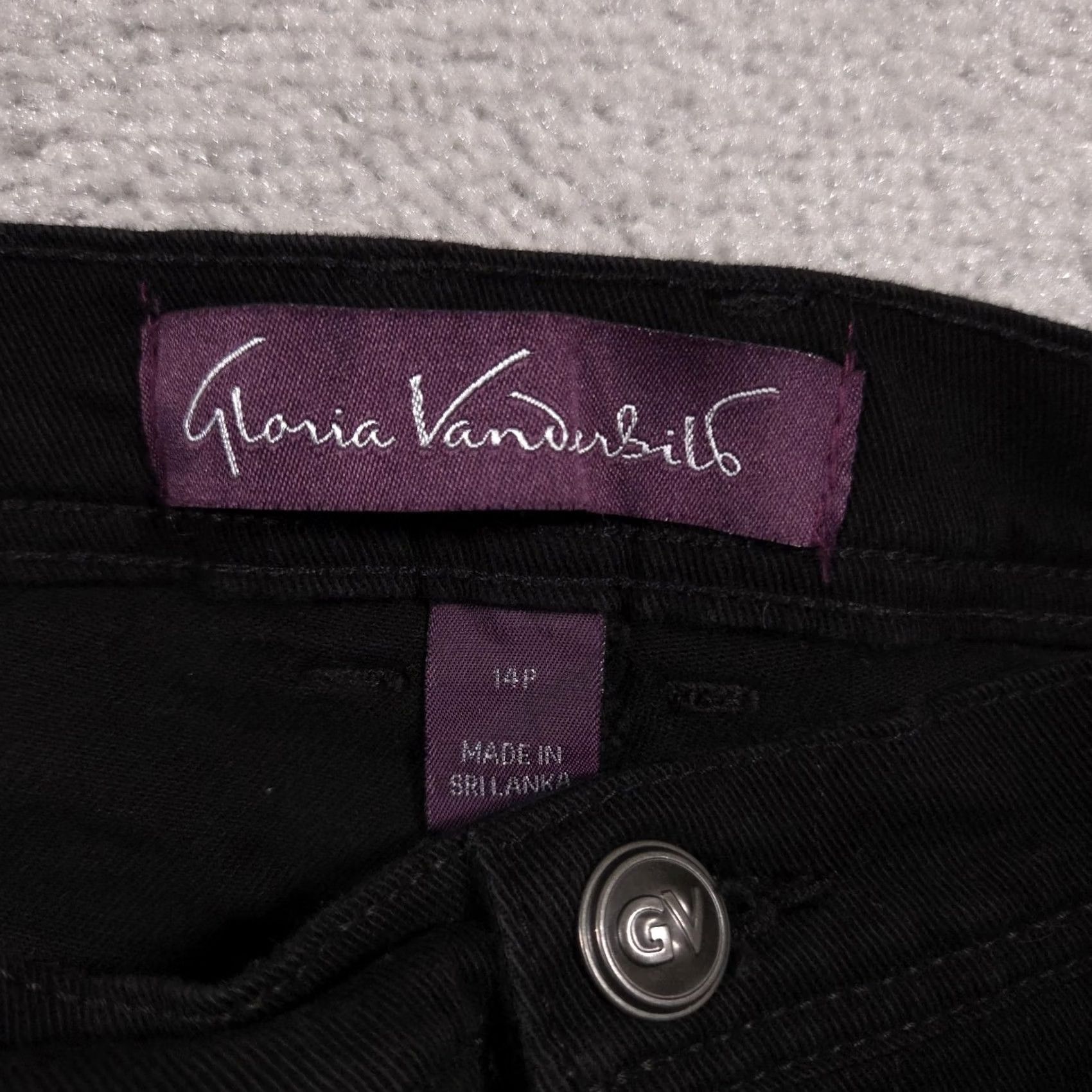 Gloria Vanderbilt VINTAGE Gloria Vanderbilt Jeans Womens 14P Black Amanda Stretch Petite Classic Fit Denim Size 36" / US 14 / IT 50 - 4 Thumbnail