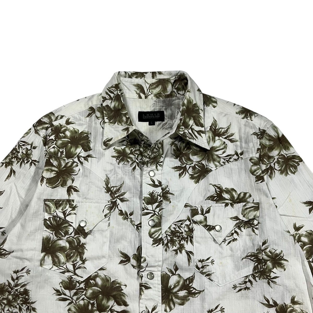Japanese Brand Western Shirt Louis Chavalon Flower Pattern Size US L / EU 52-54 / 3 - 2 Thumbnail