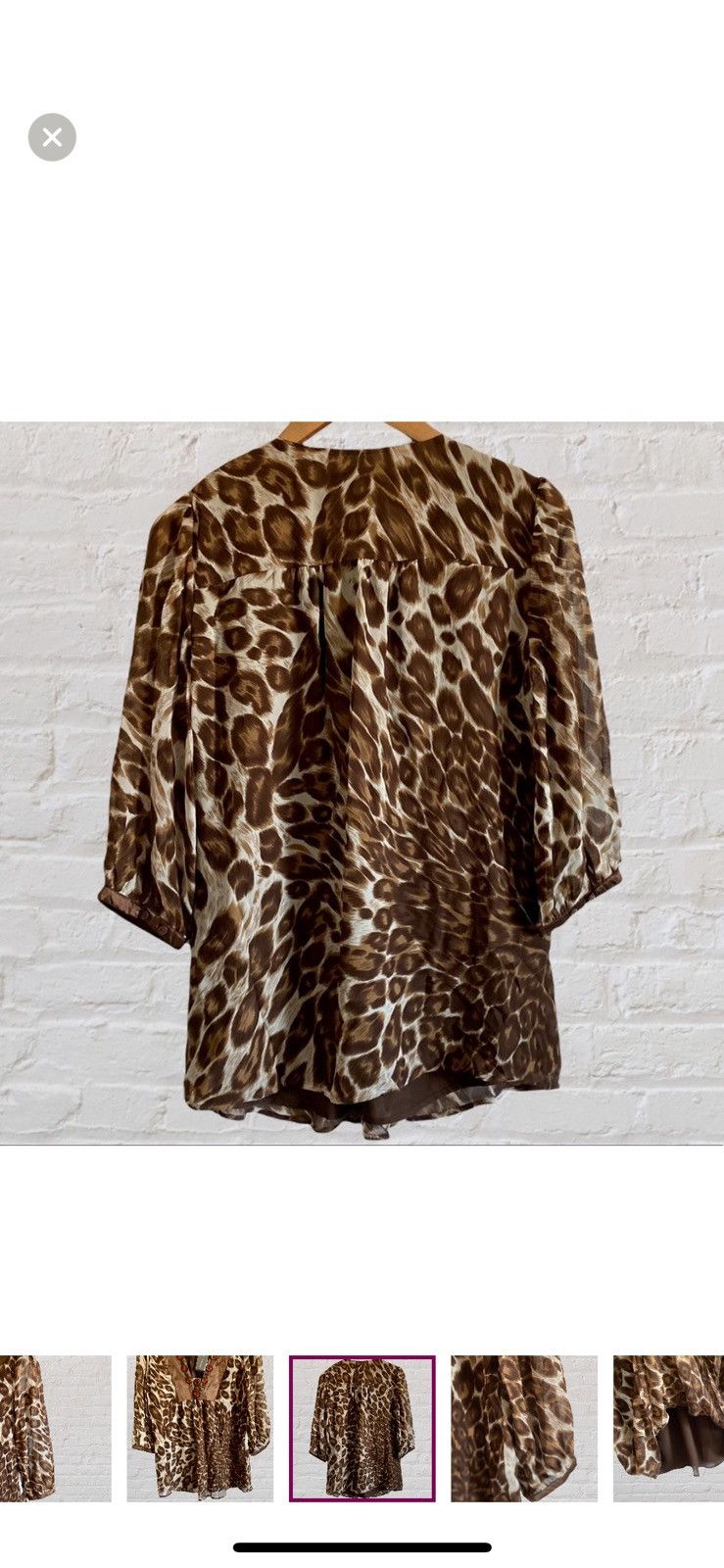 I.N.C INC INTERNATIONAL SILK LEOPARD EMBELLISHED BEADED TOP Size XS / US 0-2 / IT 36-38 - 8 Thumbnail