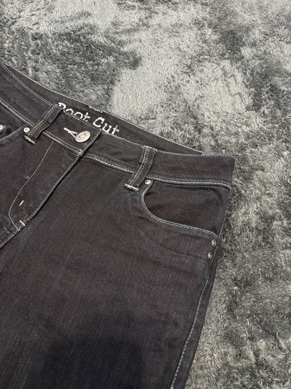 Hysteric Glamour Vintage Y2K Bootcut Flared Black Denim Jeans Size 27" / US 4 / IT 40 - 3 Thumbnail
