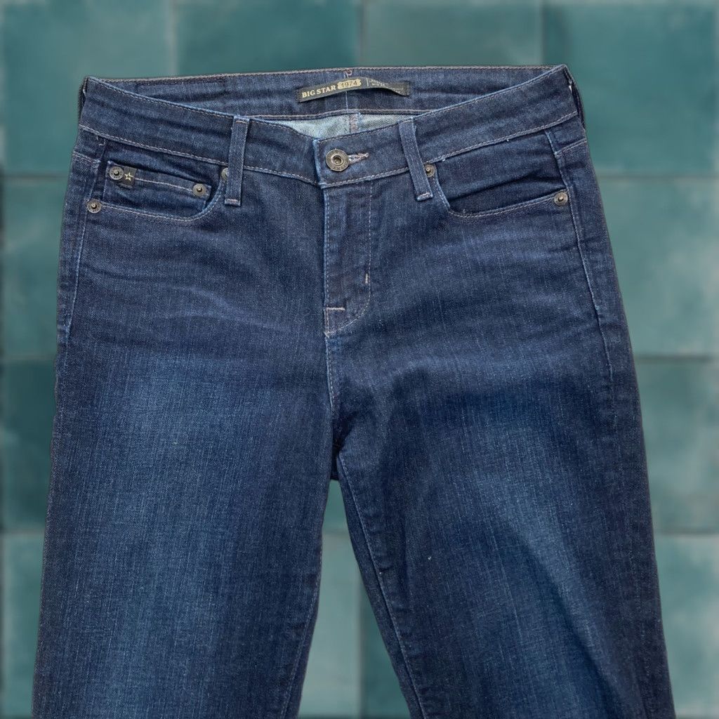 Denime BIG STAR Jeans Women's 26 Andrea Mid Rise Skinny Dark Blue Stretch Denim Western Size 26" / US 2 / IT 38 - 1 Thumbnail