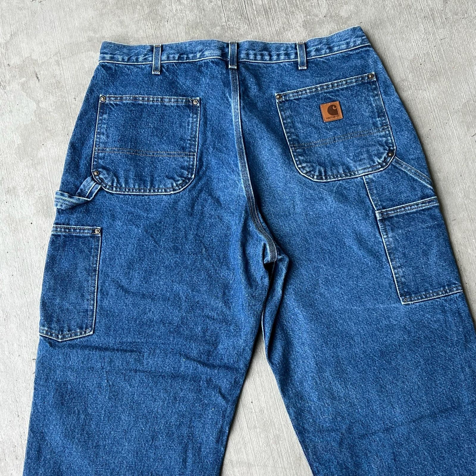 Carhartt × Vintage Carhartt denim blue jean double knee work carpenter pants Size US 35 - 6 Thumbnail