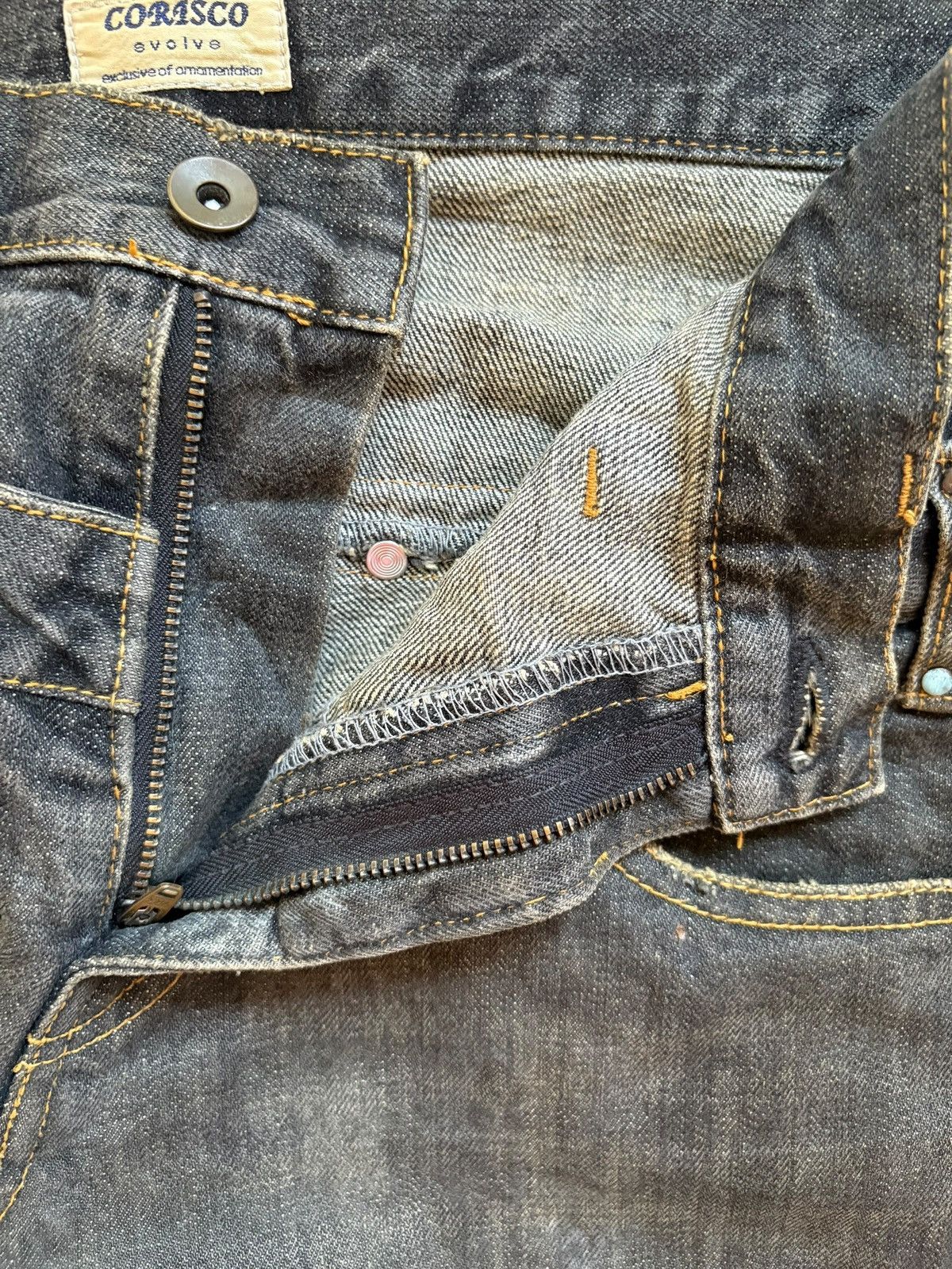 Japanese Brand Vintage Japanese Brand Double Waist Rusty Mud Wash Jeans Size US 32 / EU 48 - 9 Thumbnail