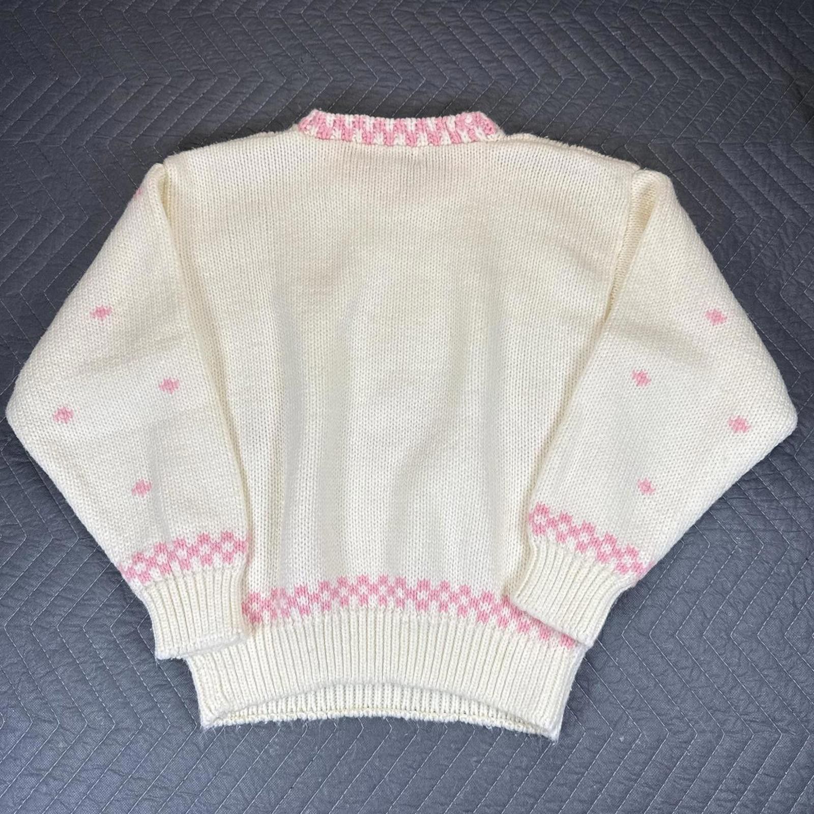 Other Vintage knit sweater with pink motif details. Size S / US 4 / IT 40 - 6 Thumbnail