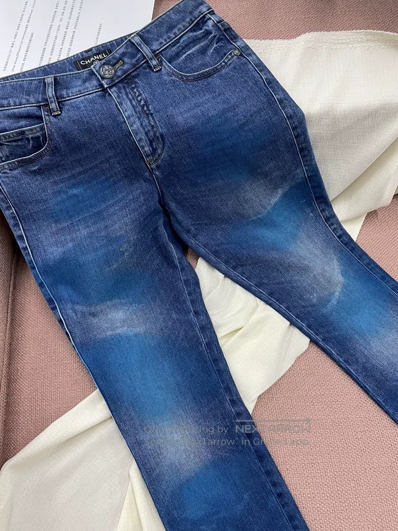 Chanel Chanel Cuban series blue faded jeans Size 25" / US 0 / IT 36 - 2 Thumbnail