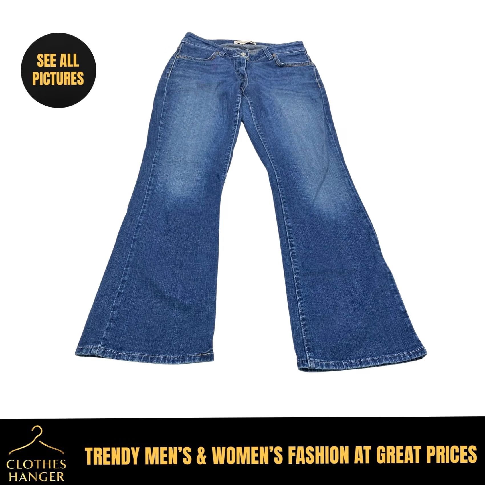 Levi's Levis 529 Jeans Boot Cut Denim Mid Rise 8M 30 Inseam Blue Womens Size 30" / US 8 / IT 44 - 2 Thumbnail