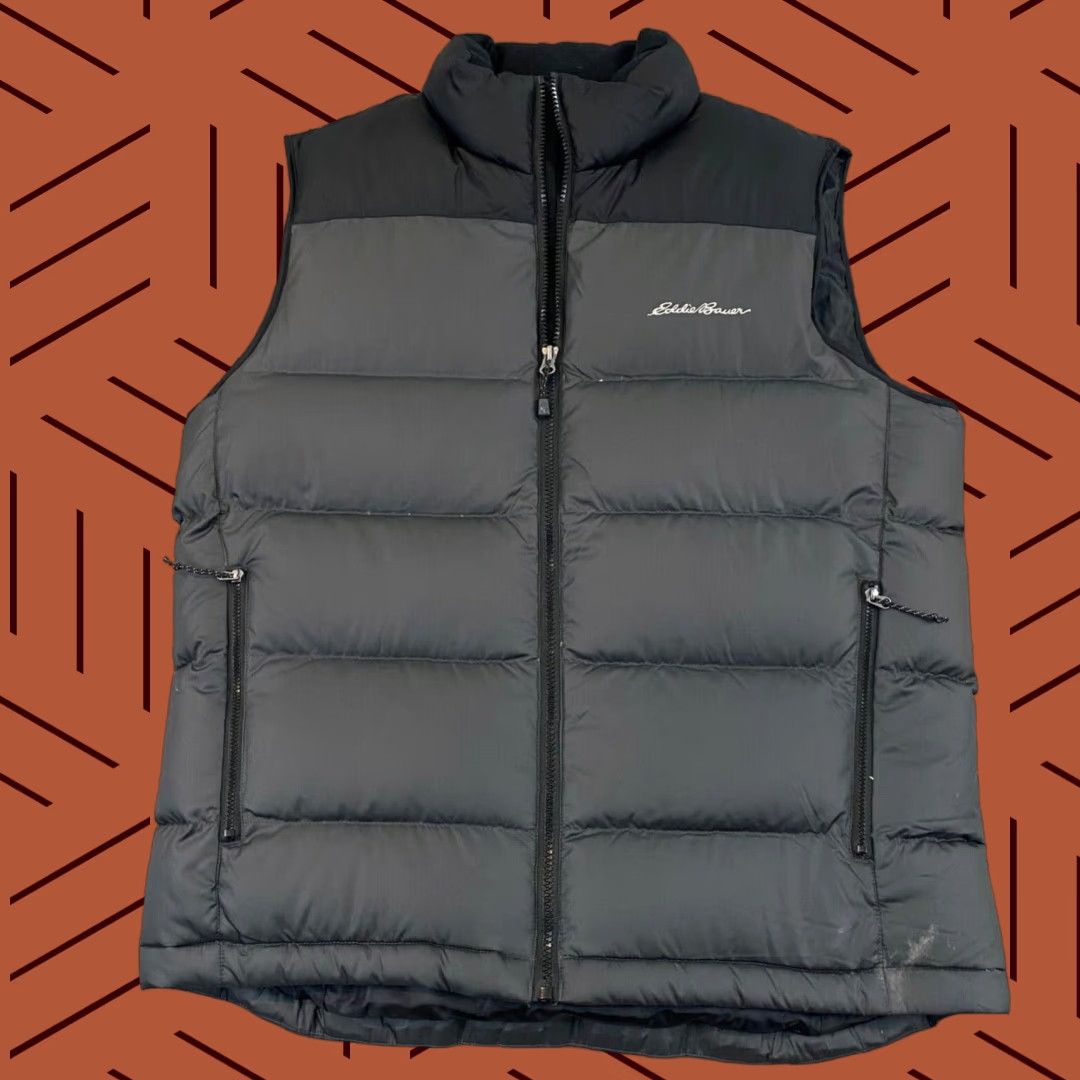 Eddie Bauer Eddie Bauer Vest EB650 Down Puffer Full Zip Mens Medium Black Gray Black Size US M / EU 48-50 / 2 - 1 Thumbnail
