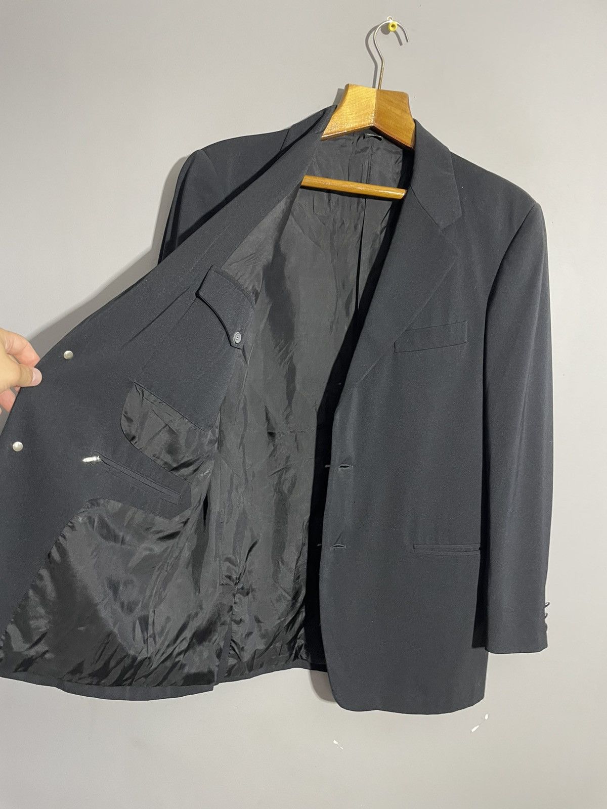 Marithe + Francois Girbaud Marithe Francois Girbaud S.P.Q.R. City Black Mens Blazer Size 50R - 9 Thumbnail