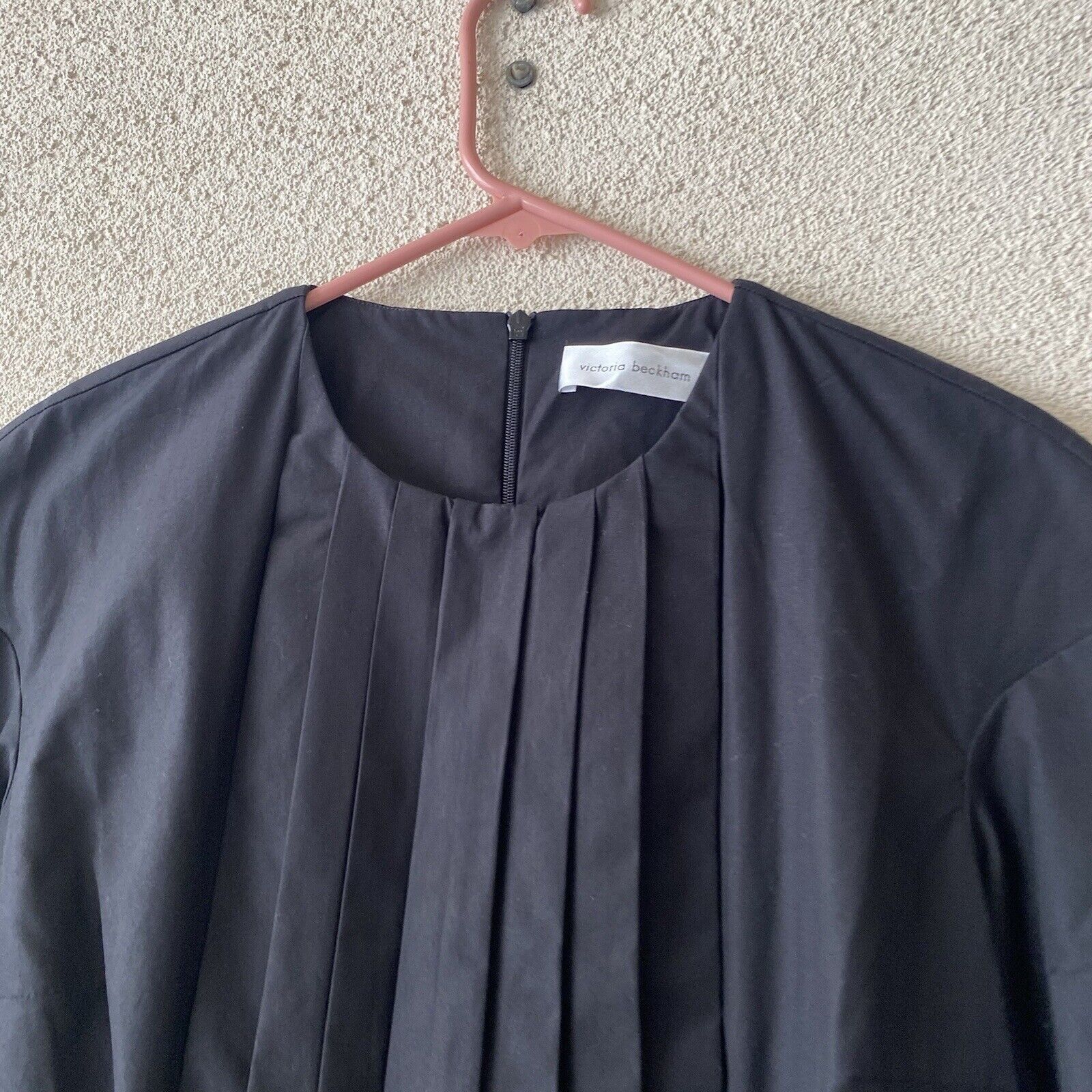 Victoria Beckham Victoria Beckham Womens Dress Black Front Pleated Short Slee Size XL / US 12-14 / IT 48-50 - 13 Thumbnail