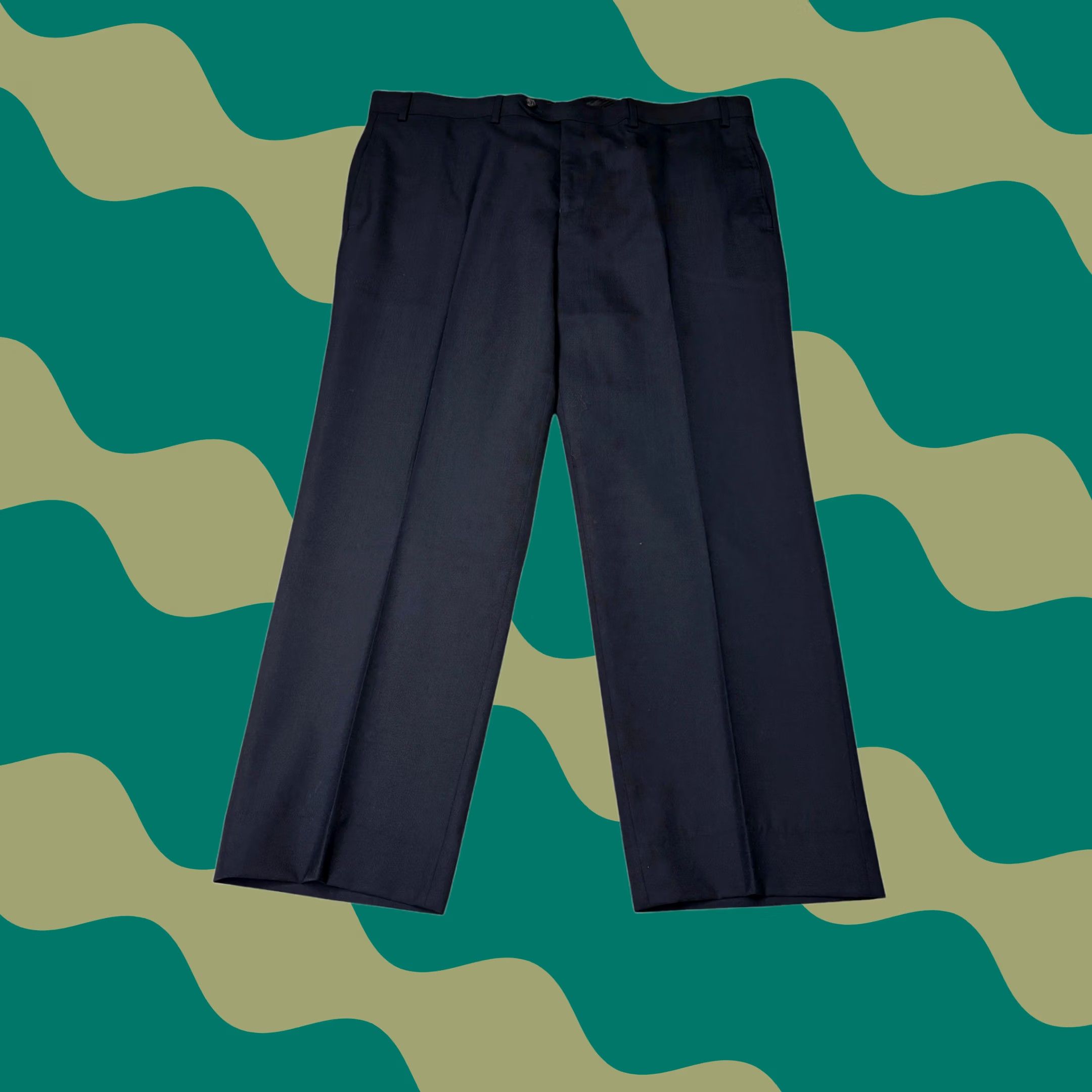 Ralph Lauren Lauren Ralph Lauren Mens Navy Blue Wool Blend Dress Pants Flat Front 38W x 28L Dress Pants, 38, Navy, Wool Blend, Regular, Mens Size US 38 / EU 54 - 1 Thumbnail