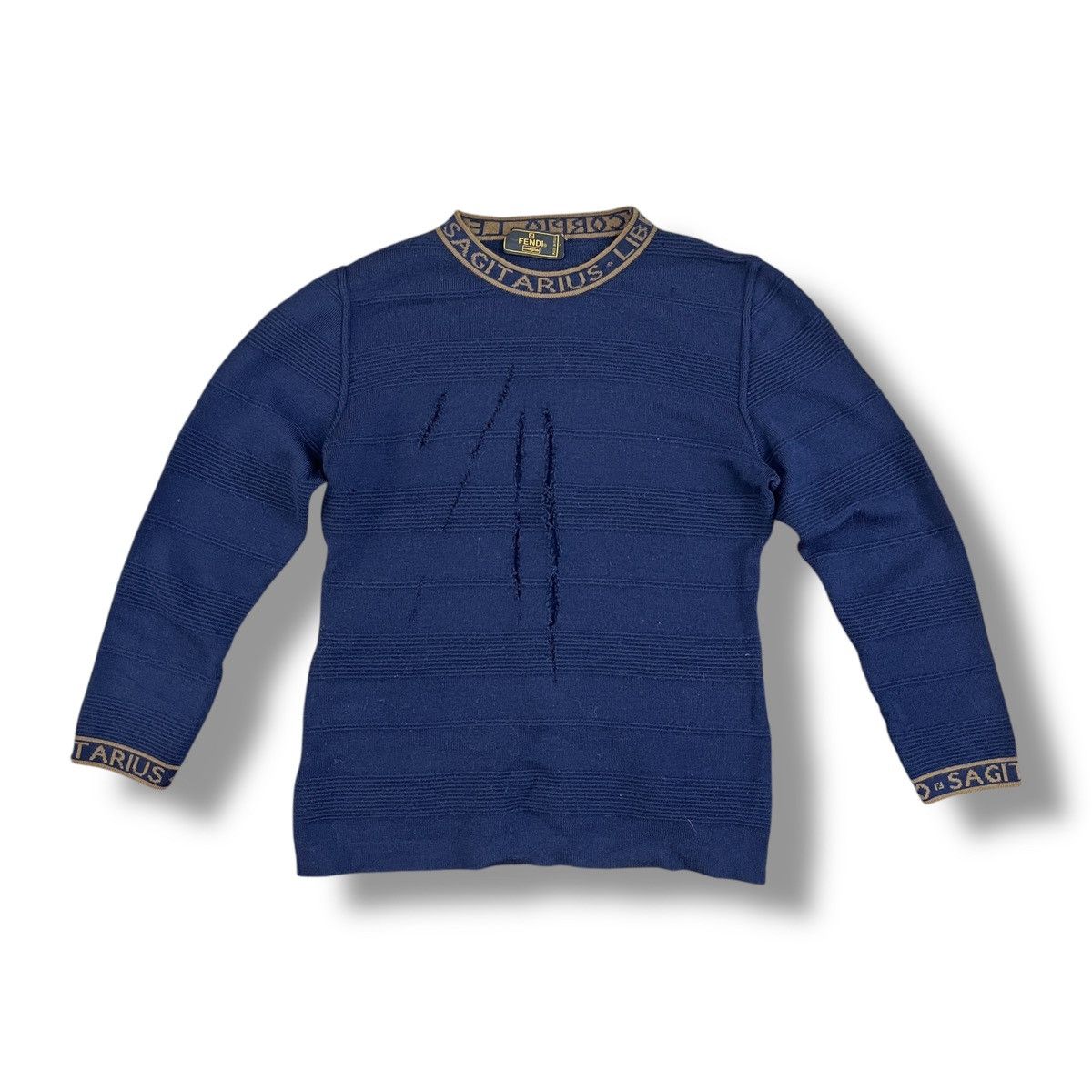Fendi × Vintage Distressed FENDI Ripped Vintage Knitwear Sweater Size US S / EU 44-46 / 1 - 1 Thumbnail
