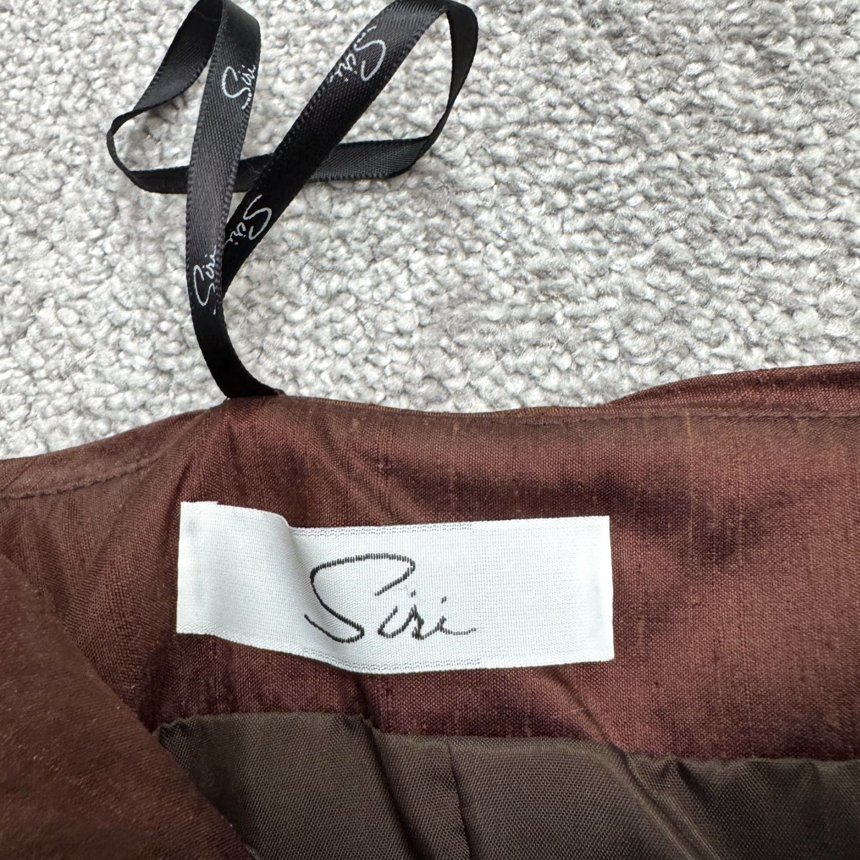 Vintage VINTAGE Siri Satin Strapless Cocktail Dress Women 2 Brown Midi Sleeveless Party Evening Glam Sheath Size XS / US 0-2 / IT 36-38 - 5 Thumbnail