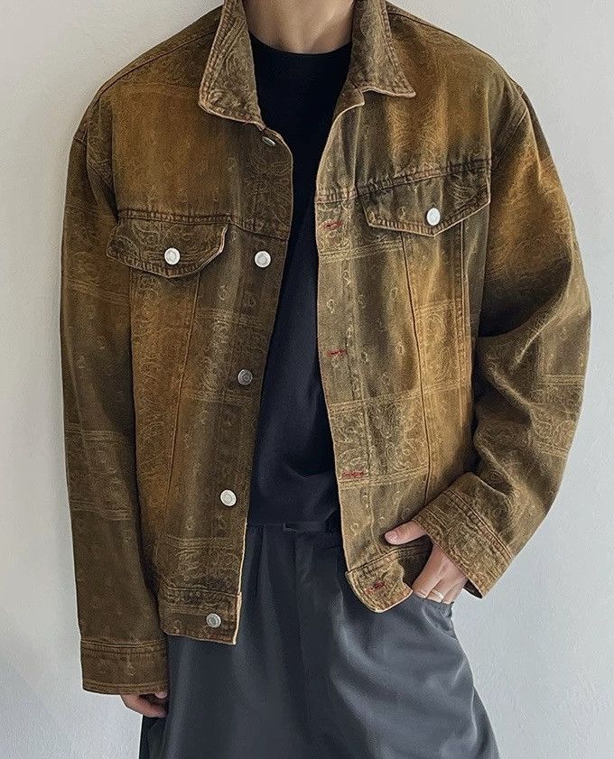 Japanese Brand × Vintage Retro punk paisley bandana washed denim jacket Size US M / EU 48-50 / 2 - 1 Thumbnail