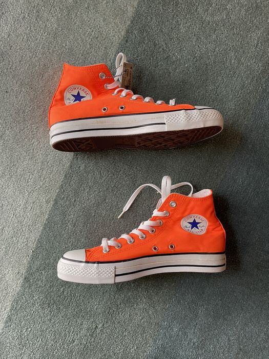 bright orange converse high tops