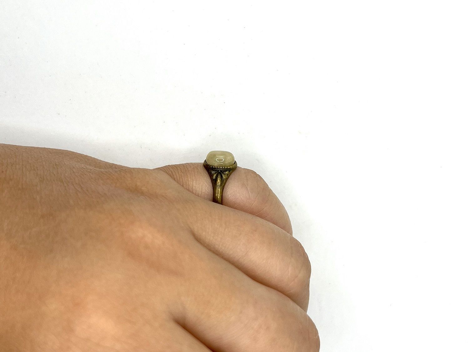 Handmade Yellow Quartz bronze ring - size 6 Size ONE SIZE - 5 Thumbnail