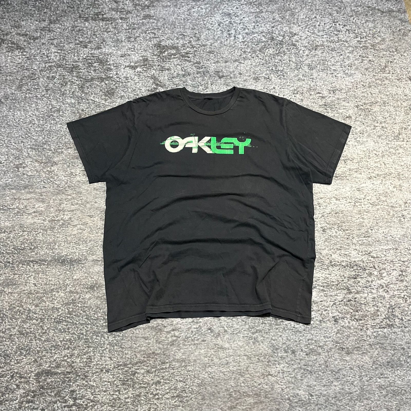 OAKLEY ゲームシャツ メッシュ Y2K BLACK 刺繍ロゴ 00s OAKLEYオークリー メッシュ使いテックゲームシャツ 黒 L Y2K