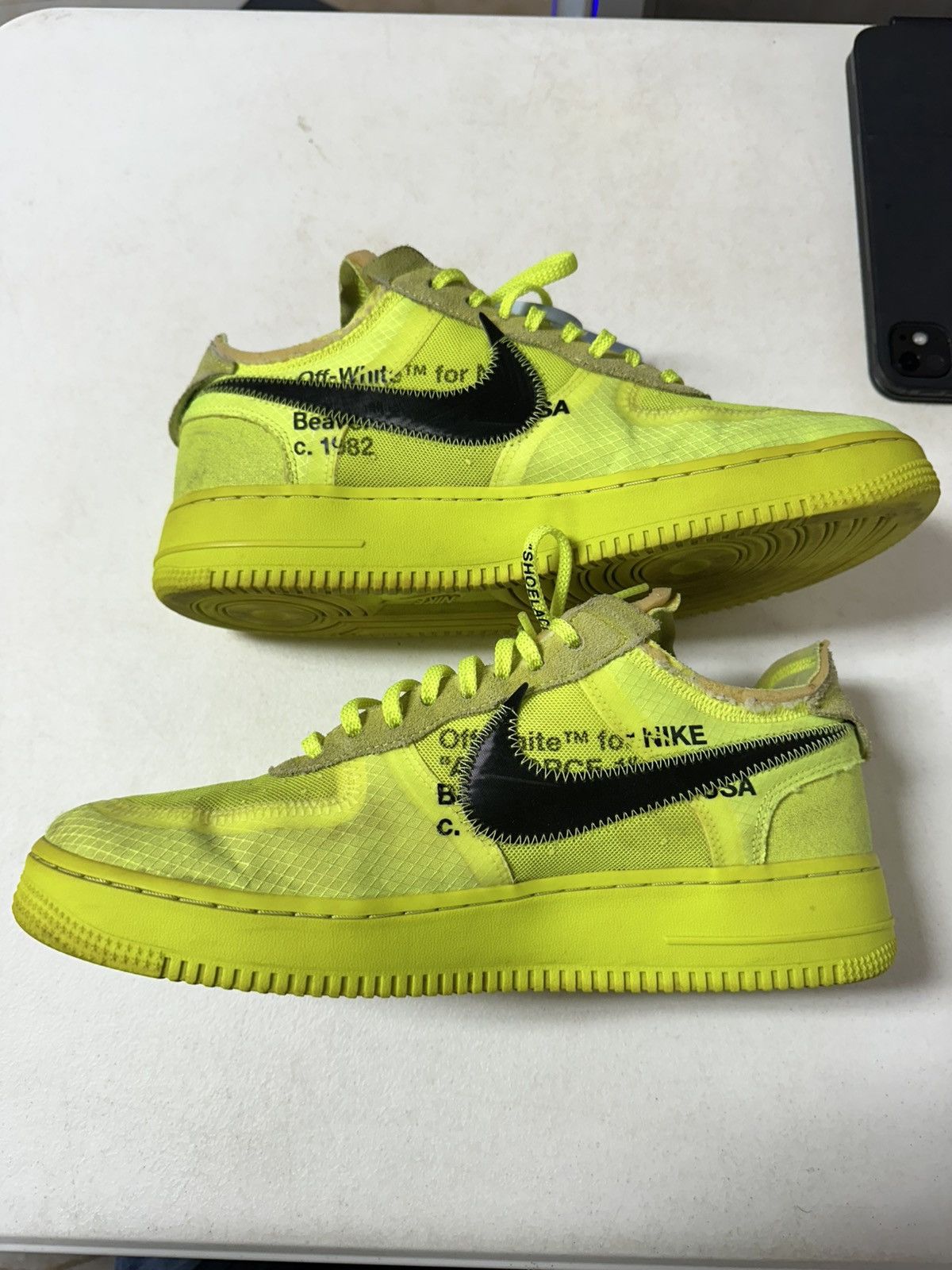 Nike × Off-White Nike airforce one offwhite volt Size US 10.5 / EU 43-44 - 2 Thumbnail