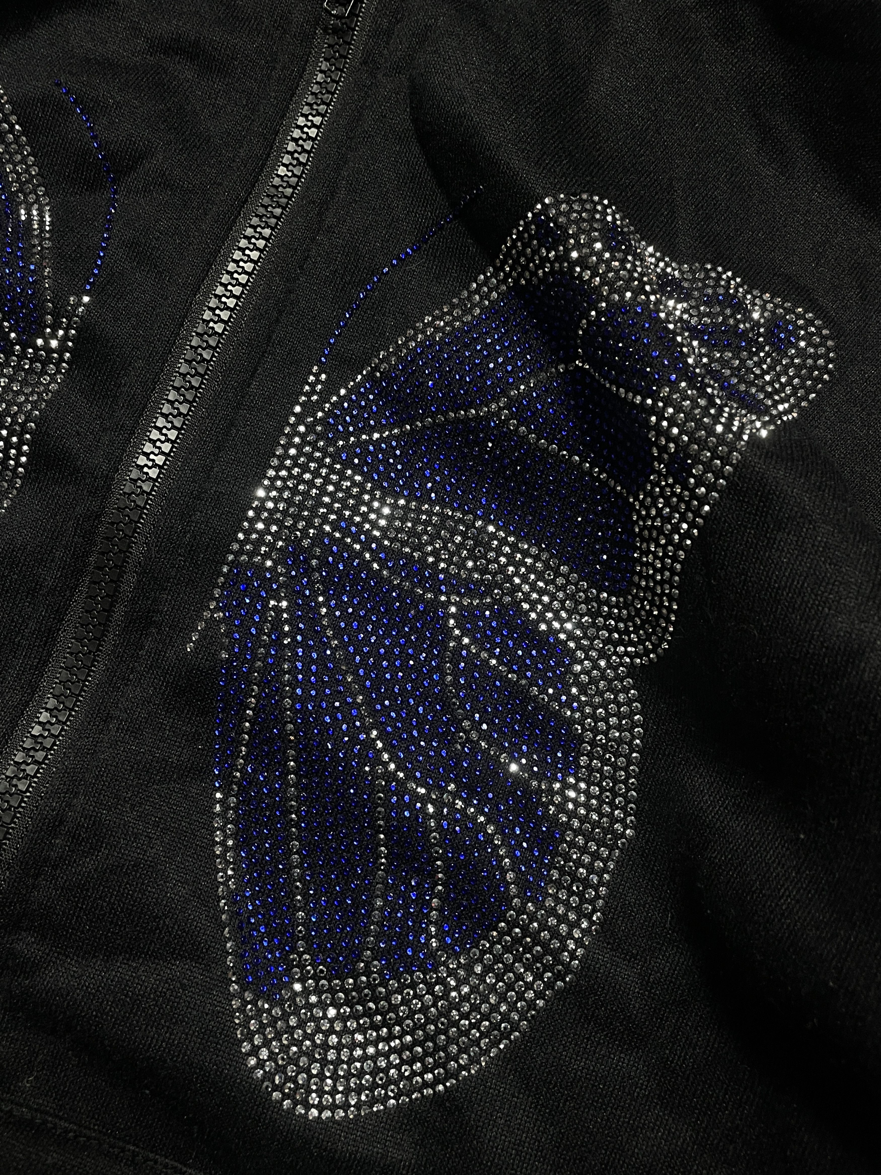 Vintage 🔥RARE🔥Hype Butterfly Rhinestones Shiny Hoodie Zip Size S / US 4 / IT 40 - 4 Thumbnail