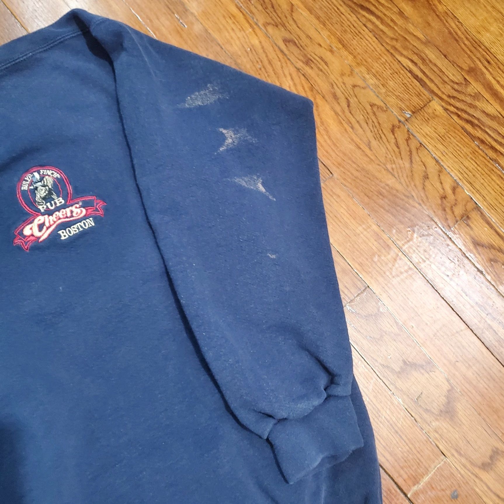 Lee VINTAGE Lee Sweatshirt Crew Neck Pullover USA 90s Graphic Embroidered Navy Blue Medium Unisex Adults Size US M / EU 48-50 / 2 - 3 Thumbnail