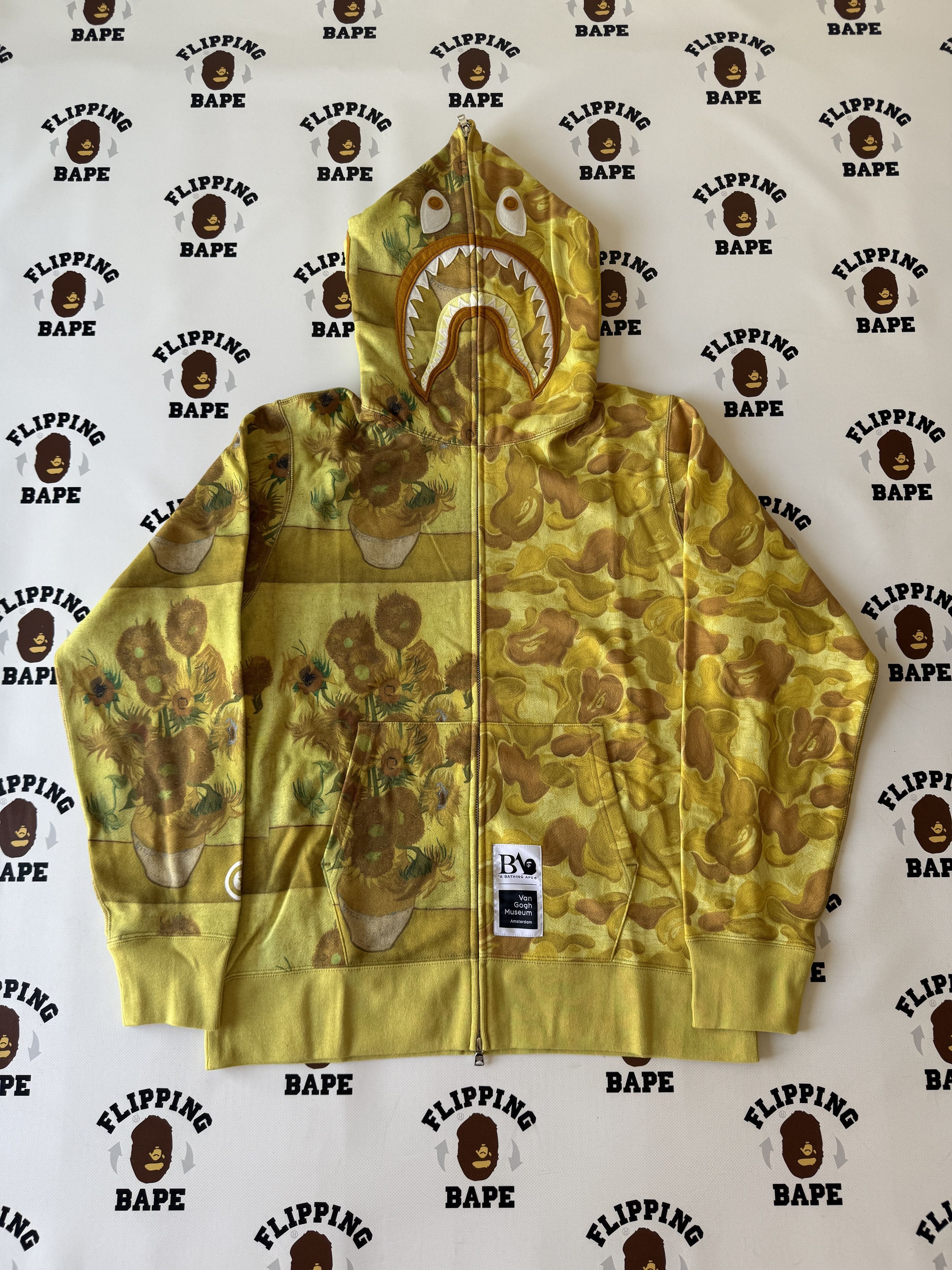 Bape BAPE X VAN GOGH MUSEUM SHARK FULL ZIP HOODIE | Grailed