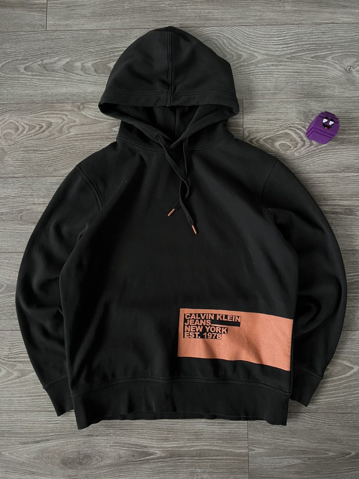 Calvin Klein Calvin Klein Jeans Box Patch Printed Logo Black Mens Hoodie Size US XL / EU 56 / 4 - 1 Thumbnail